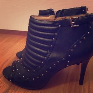 Banana Republic Black Studded Open-toe Heels.